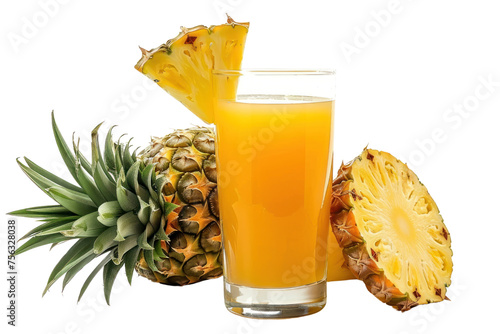 Pineapple juice, blended in a glass to drink.