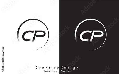 CP letter logo design template vector
