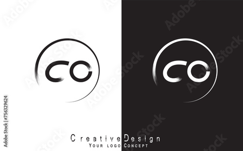 CO letter logo design template vector