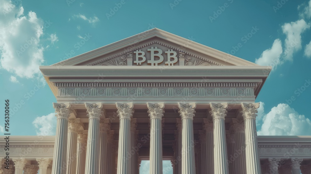 Fototapeta premium the financial revolution with Bitcoin, the decentralized digital currency offering the allure of a Swiss bank account accessible from your pocket, depicted in a compelling visual narrative.