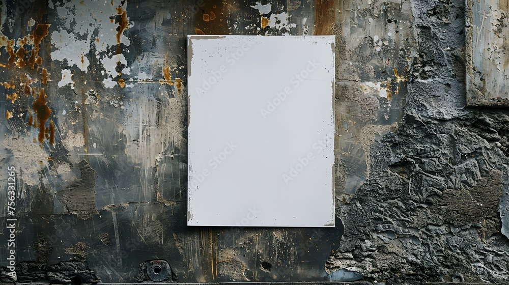 Blank poster with concrete setup.