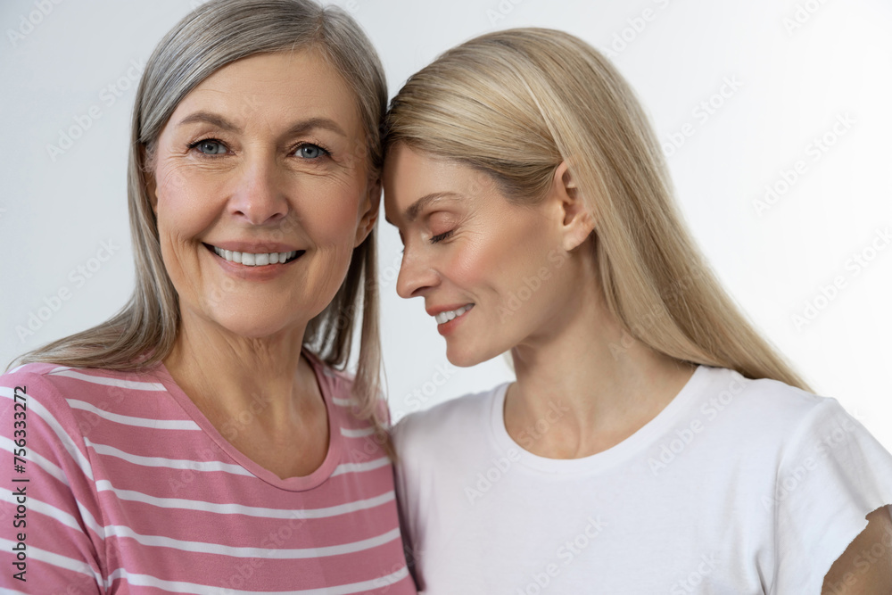 Mom and daughter feeling good and happy together Mom and daughter feeling good and happy together