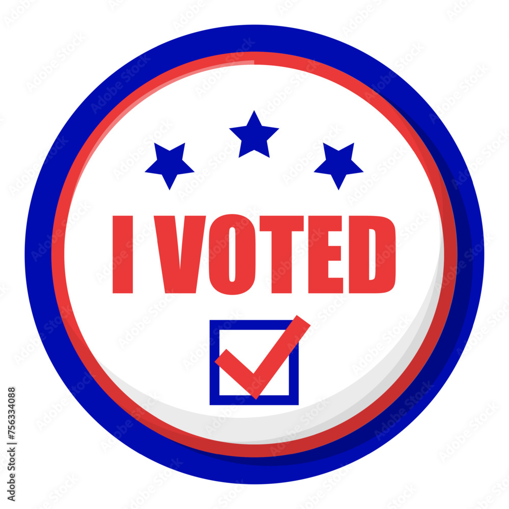 Election pin vector isolated. National campaign, vote for republicans or democrats, elections in USA. Democracy and patriotism. Your vote matters Election pin vector isolated. National campaign, vote for republicans or democrats, elections in USA. Democracy and patriotism. Your vote matters