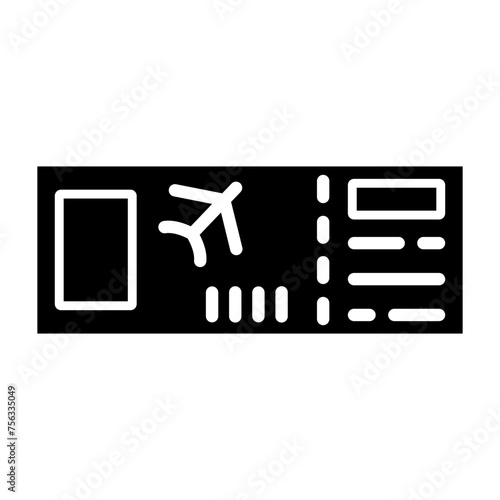 Plane Ticket glyph icon