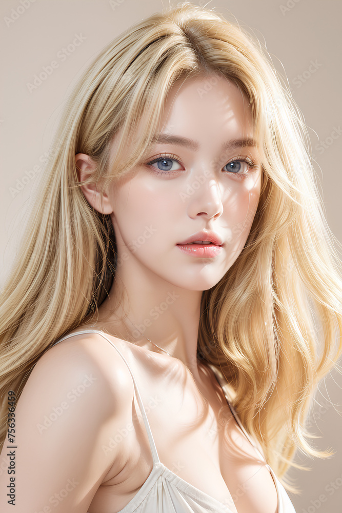 Gorgeous Young Female Model - Fashion or Cosmetics Model - Beauty with Perfect Fine Features - Beautiful Smooth Hair Gorgeous Young Female Model - Fashion or Cosmetics Model - Beauty with Perfect Fine Features - Beautiful Smooth Hair