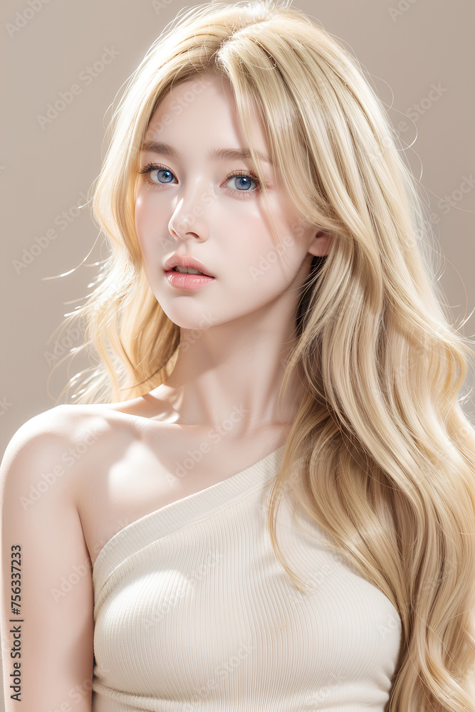 Gorgeous Young Female Model - Fashion or Cosmetics Model - Beauty with Perfect Fine Features - Beautiful Smooth Hair Gorgeous Young Female Model - Fashion or Cosmetics Model - Beauty with Perfect Fine Features - Beautiful Smooth Hair