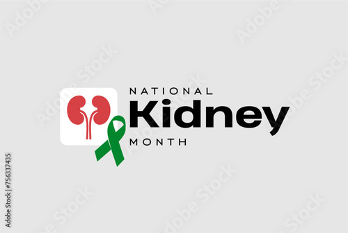 national kidney month, Holiday concept. Template for background, banner, card, poster, t-shirt with text inscription