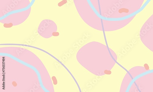 Abstract pastel color organic shapes background. Aesthetic background with minimalist shapes