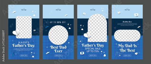 happy father's day instagram stories web social media instagram post template 