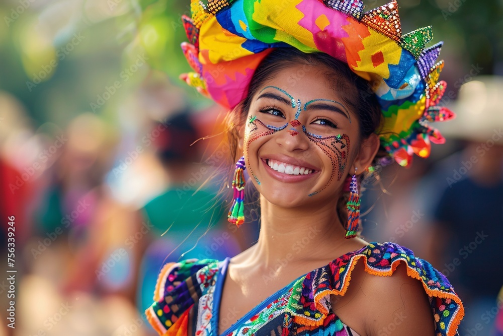 Colorful Carnival Celebration A Vibrant Festival of Faces Generative AI