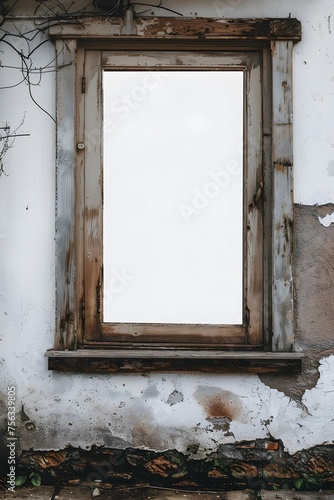 Blank poster in front of the door.