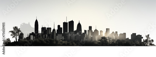 metropolitan city skyline with park, ecological city, sustainable life concept