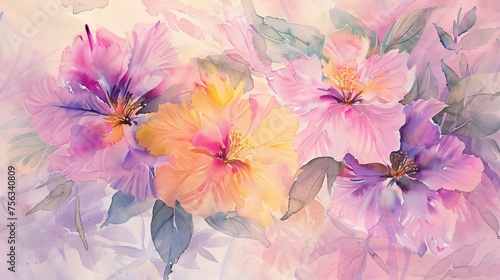 Flower Power A Colorful Bouquet of Watercolor Flowers for a Monthly Celebration Generative AI