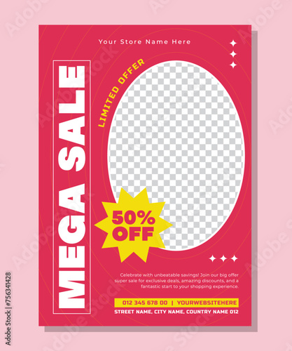 Modern Super Sale Limited Offer Mega Discount Flyer Poster