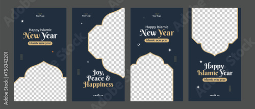 Set of Ramadan instagram sale social media stories collection banner ads