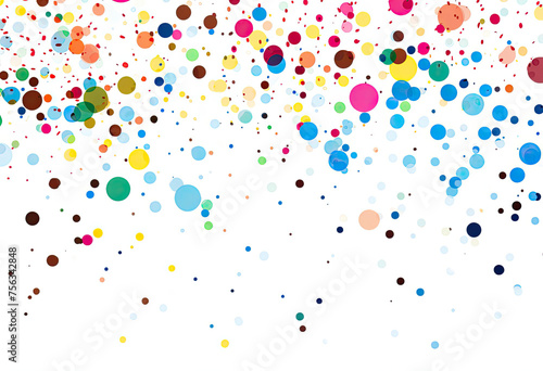 Colorful Dots Scattered on White Background photo