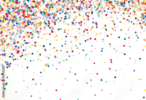 Multicolored Confetti on White Background