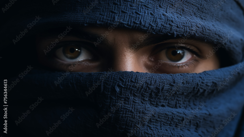 women's eyes religious portrait Arabic Islamic style closed face, abstract fictional character women's eyes religious portrait Arabic Islamic style closed face, abstract fictional character