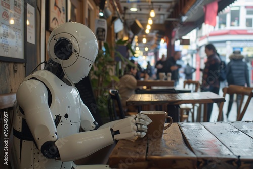 Robot Coffee Break A Futuristic Cafe Experience Generative AI
