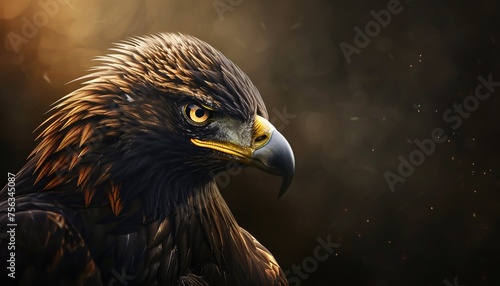 Eagle Eyes on the Scene A Stunning Close-Up of a Bird of Prey Generative AI