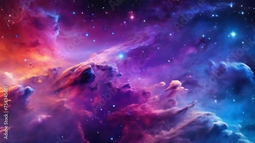 Bright cloud nebula space galaxy starry night sky universe astronomy supernova background wallpaper photo