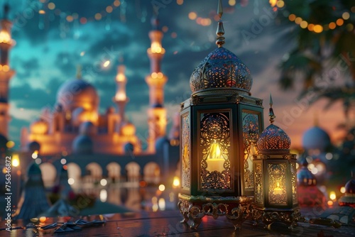 3d modern Islamic holiday banner © sania