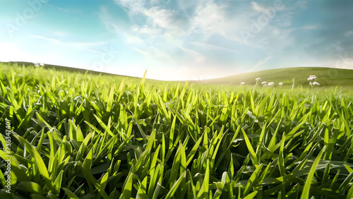 art abstract spring background or summer background with fresh grass photo
