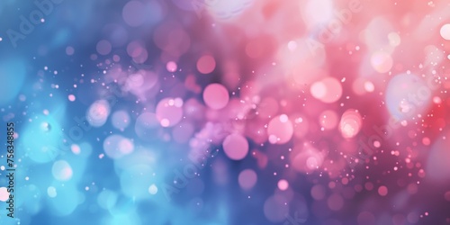 Abstract background of pink and blue bokeh lights, ideal for festive or creative designs.