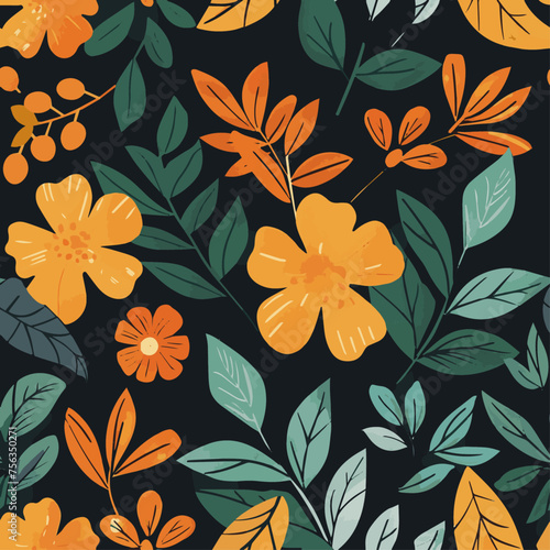 Nature seamless pattern 2, seamless pattern, vector, tiling