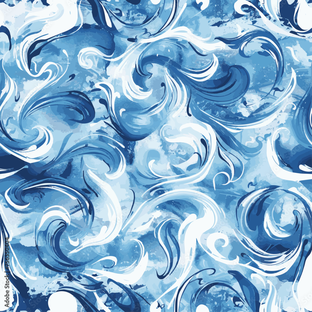 Watery swirls 4, seamless pattern, vector, tiling Watery swirls 4, seamless pattern, vector, tiling
