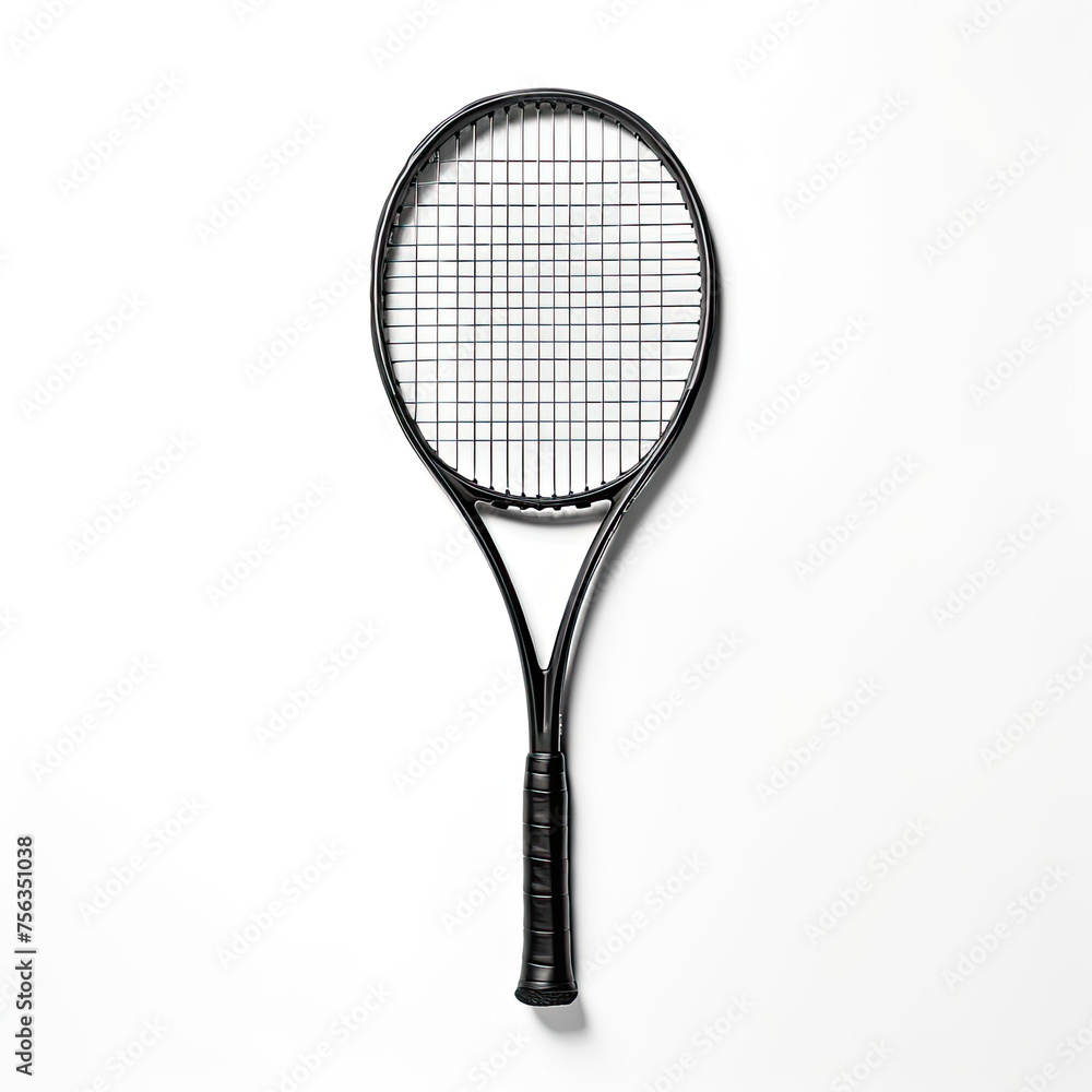 Close Up of Tennis Racket on White Background Close Up of Tennis Racket on White Background