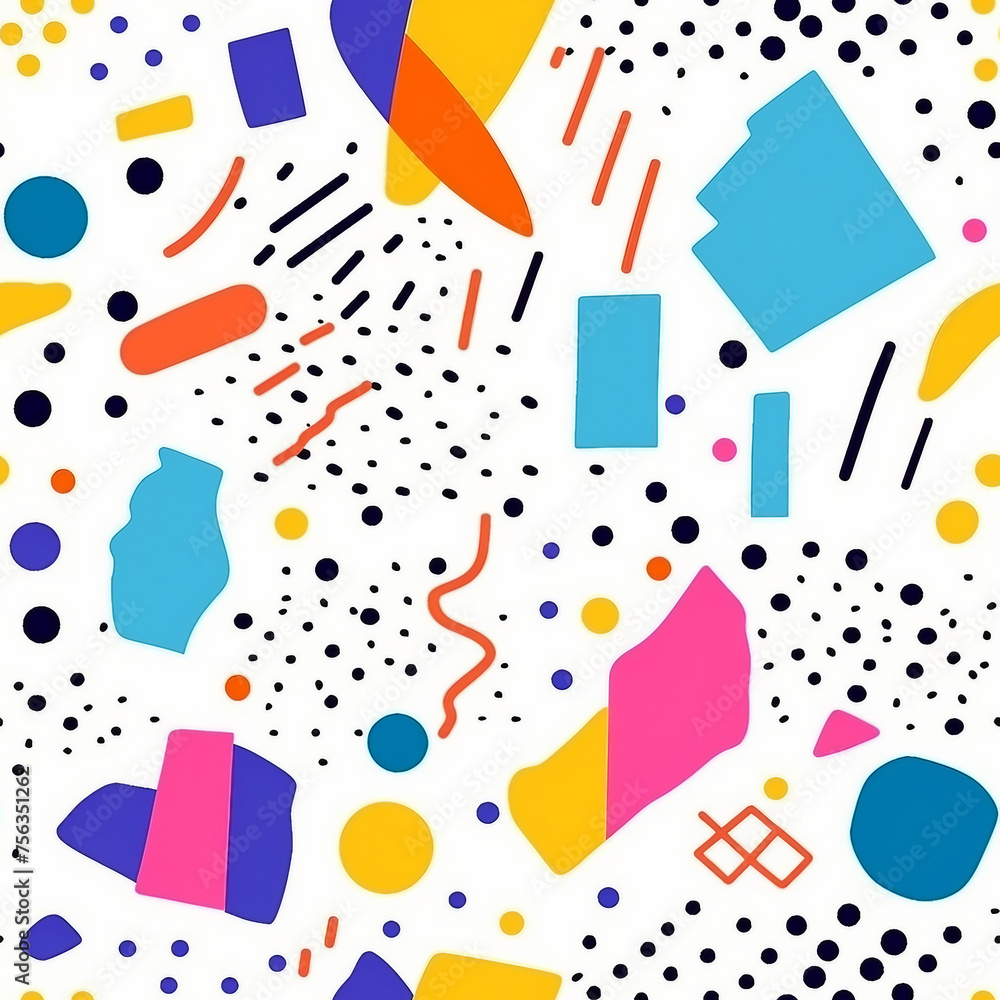 A colorful abstract design with many different shapes and colors A colorful abstract design with many different shapes and colors