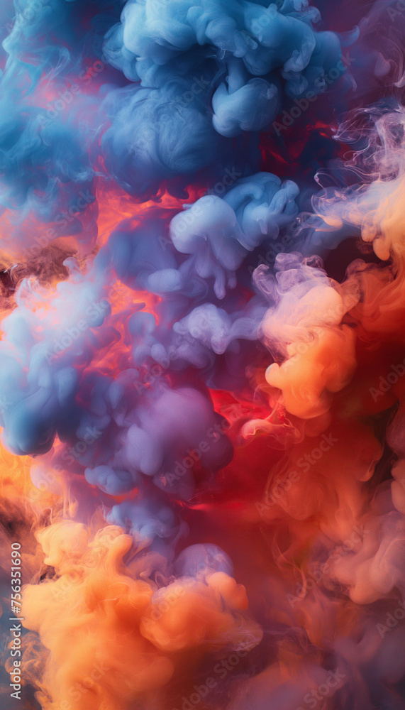 Vibrant Dance of Colors in Abstract Smoke Art