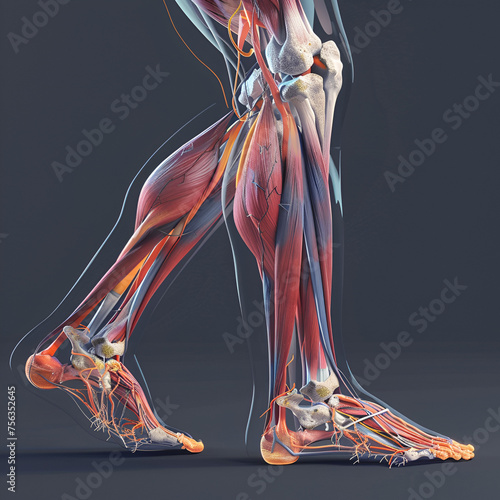 Scientific Exploration of Human Leg Anatomy in Motion, leg muscles movements