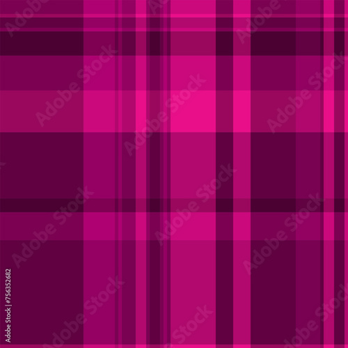 Wrapping pattern textile background, fit fabric vector check. Premium plaid tartan texture seamless in pink and dark colors.