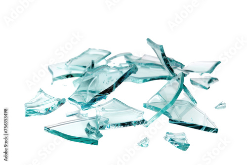 A pile of broken glass, clear and sharp. photo