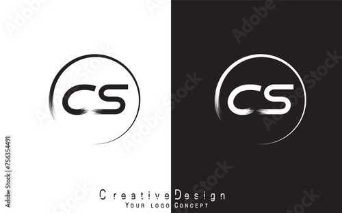 CS letter logo design template vector