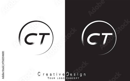 CT letter logo design template vector