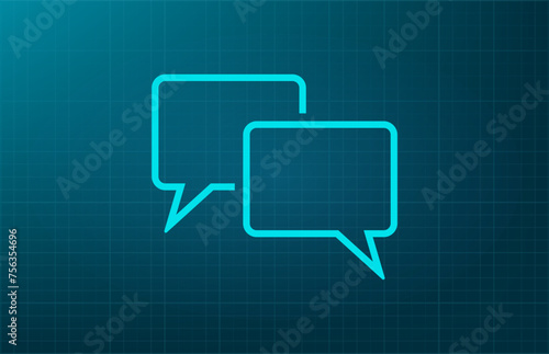 Chat bubble symbol. Vector illustration on a blue background. Eps 10