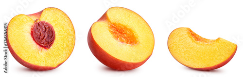Fresh organic peach isolated