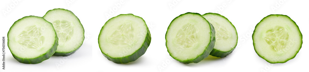 Cucumber isolated on white background with clipping path