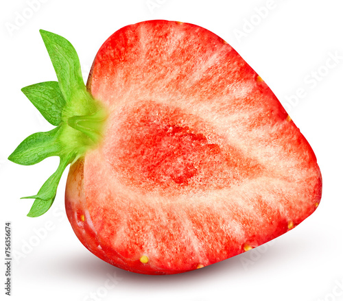 Strawberries half isolated on white background