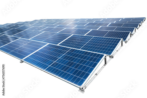 A row of solar cell panels