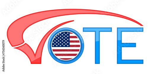 Vote on white background. Isolated 3d illustration