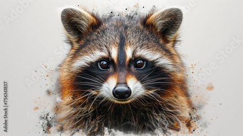 Raccoon animal watercolor