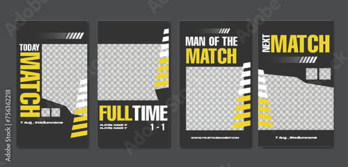 Sport social media post template , Football Match day , Full time , Next match	