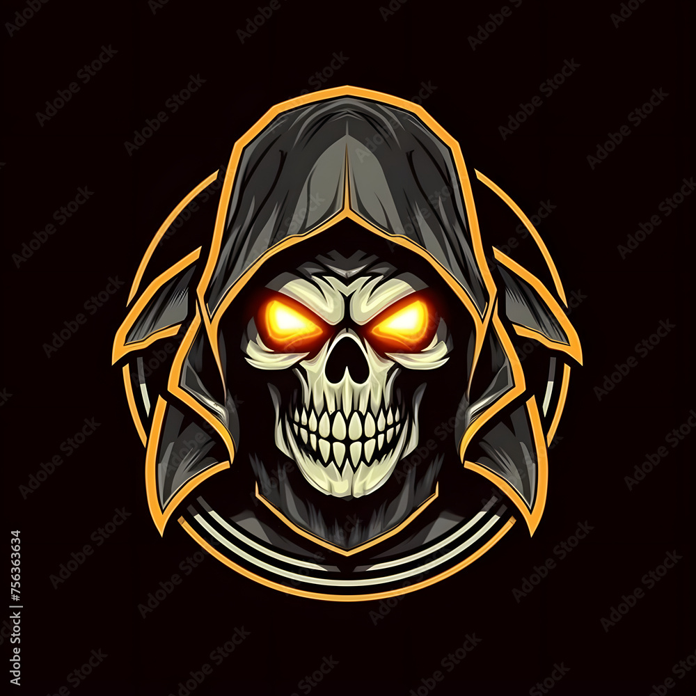 Fototapeta premium Skull Ninja Illustration can be used for T-shirt Design. Ninja Emblem