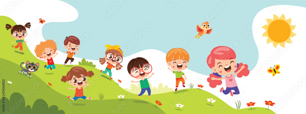 Funny Kids Playing At Nature Funny Kids Playing At Nature