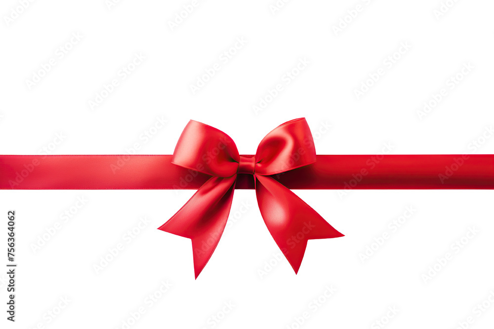 red satin ribbons and bow over transparent background red satin ribbons and bow over transparent background