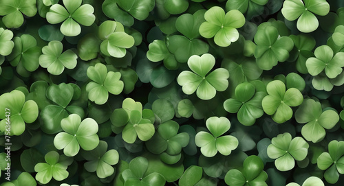 A Sea of Green: Close-Up of Lush Clover Leaves
